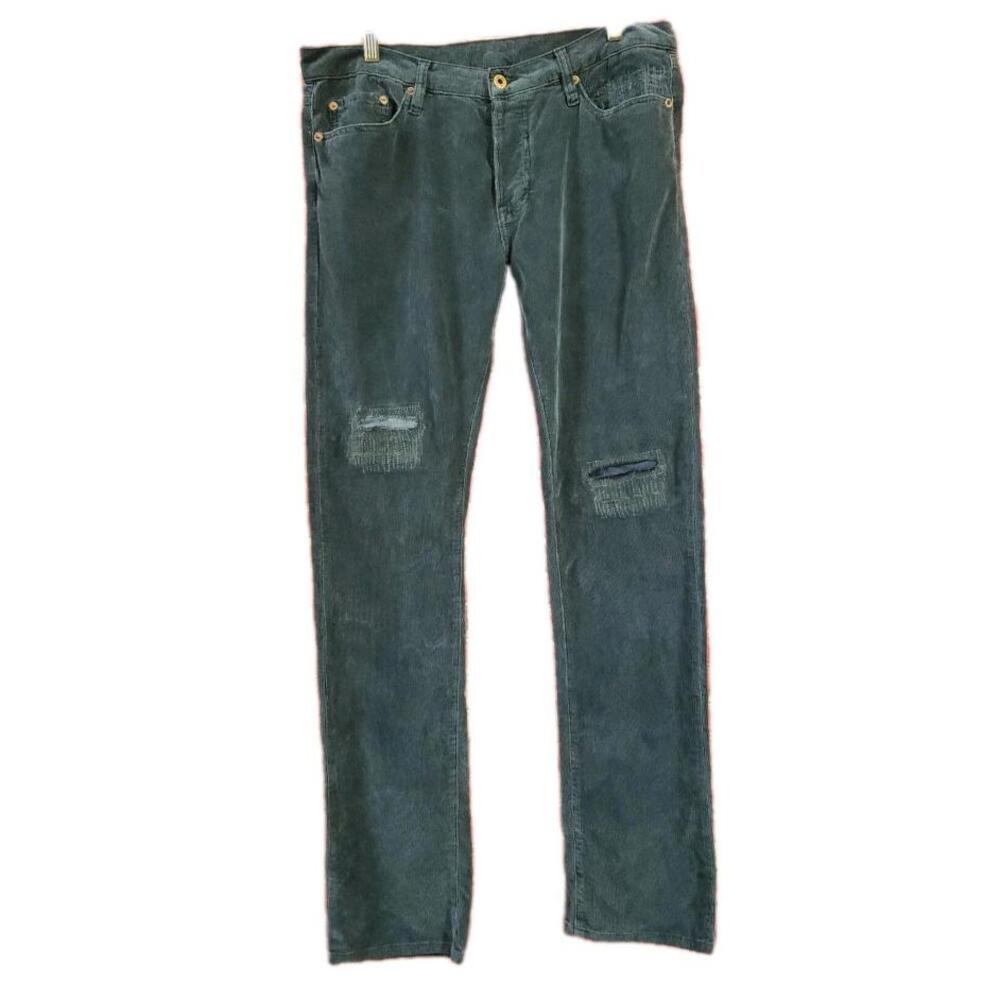 NSF Men's Pants Size 29 Gray cotton Distressed Corduroy Straight Leg